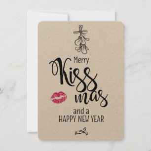 Carte de voeux de Noël amusante Merry Kissmass