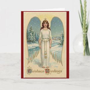 Carte de vœux de Noël ange vintage