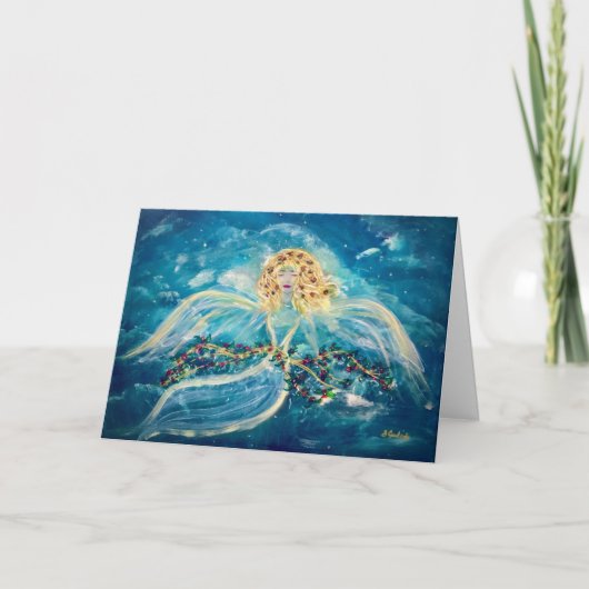 Carte de voeux de Noël Angel plié (Devant)