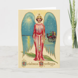 Carte de voeux de Noël Angel vintage