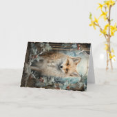 Carte de vœux de Noël Animaux mignons de la forêt (Fleur jaune)