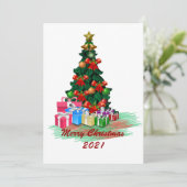 Carte de voeux de Noël Arbre (Debout devant)