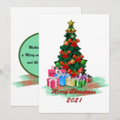 Carte de voeux de Noël Arbre (Devant / Derrière)