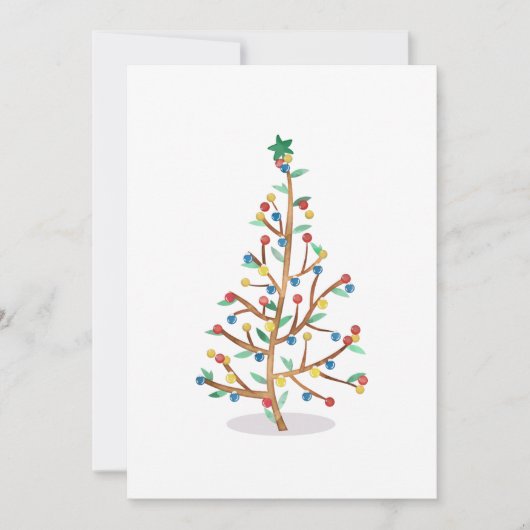 Carte de voeux de Noël Arbre d'aquarelle (Devant)