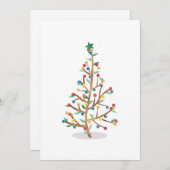 Carte de voeux de Noël Arbre d'aquarelle (Devant / Derrière)