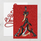 Carte de voeux de Noël Arbre de Noël haute talons (Devant / Derrière)