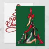 Carte de voeux de Noël Arbre de Noël haute talons (Devant / Derrière)