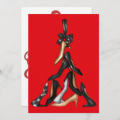 Carte de voeux de Noël Arbre de Noël haute talons (Devant / Derrière)