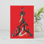 Carte de voeux de Noël Arbre de Noël haute talons (Debout devant)