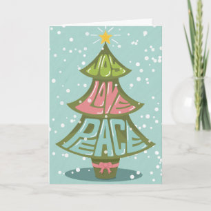 Carte de vœux de Noël Arbre de Noël Joie Amour Pai