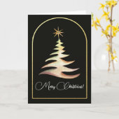 Carte de vœux de Noël arbre doré (Fleur jaune)