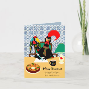 Carte de vœux de Noël au coq portugais