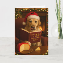 Carte de vœux de Noël au fromage Labrador doré Tax