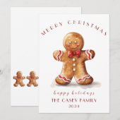 Carte de vœux de Noël au pain d'épices (Devant / Derrière)