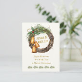 Carte de vœux de Noël au pin houx Jingle Bells (Debout devant)