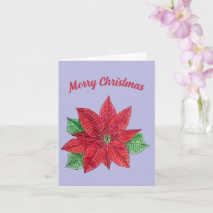 Carte de vœux de Noël au poinsettia - Lavande
