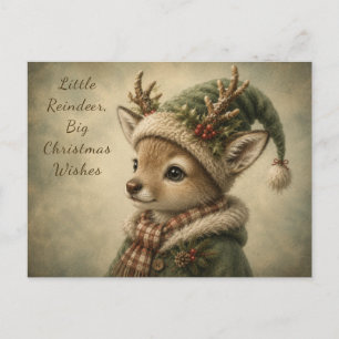 Carte de vœux de Noël au renne mignon d'hiver