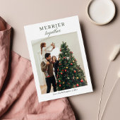 Carte de voeux de Noël au script de photo de famil