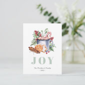 Carte de vœux de Noël aux aquarelles de friandises (Debout devant)