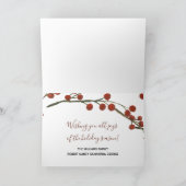 Carte de vœux de Noël aux baies rouges (Intérieur)