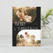 Carte de vœux de Noël avec 2 photos de l'arche Art (Debout devant)