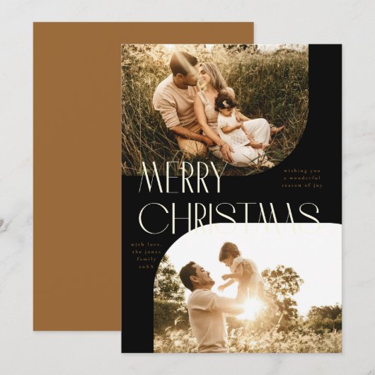 Carte de vœux de Noël avec 2 photos de l'arche Art (Devant / Derrière)