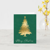 Carte de vœux de Noël avec arbre de Noël et effet  (Fleur jaune)