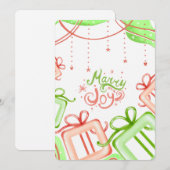 Carte de vœux de Noël avec cadeaux (Devant / Derrière)