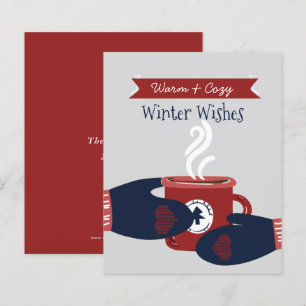 Carte de vœux de Noël avec café et souhaits chaleu