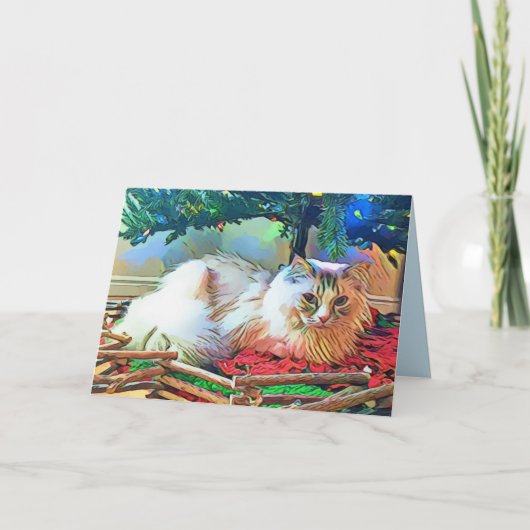 carte de vœux de Noël avec chat (Devant)
