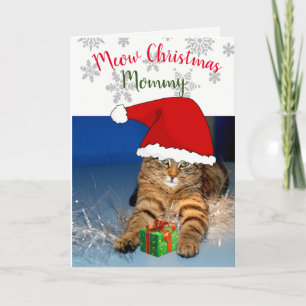 Carte de vœux de Noël avec chat à l'intérieur /Meo