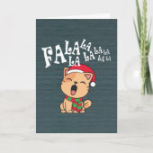 Carte de vœux de Noël avec chat chantant Fa La La (Devant)