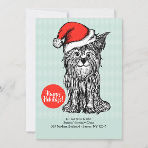 Carte de vœux de Noël avec chien portant un bonnet