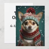Carte de vœux de Noël avec Chihuahua en Père Noël (Devant / Derrière)
