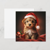 carte de vœux de Noël avec chiot (Devant / Derrière)