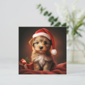 carte de vœux de Noël avec chiot (Debout devant)