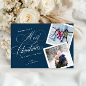 Carte de vœux de Noël avec collage de photo en ble