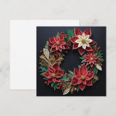 Carte de vœux de Noël avec couronne et plume (Devant / Derrière)