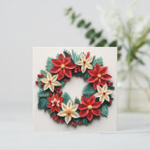 carte de vœux de Noël avec couronne et plume (Debout devant)