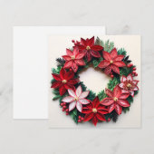 Carte de vœux de Noël avec couronne et plume (Devant / Derrière)