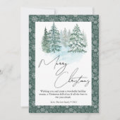 Carte de vœux de Noël avec de beaux pins de Noël (Devant)