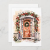 Carte de vœux de Noël avec décoration de fête (Devant / Derrière)