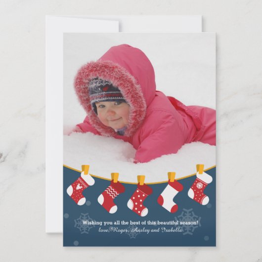 Carte de Vœux de Noël avec des Chaussettes (Devant)