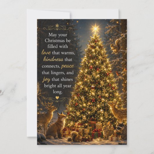Carte de vœux de Noël avec des créatures de la for (Devant)