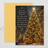 Carte de vœux de Noël avec des créatures de la for (Devant / Derrière)
