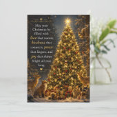 Carte de vœux de Noël avec des créatures de la for (Debout devant)