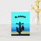 Carte de vœux de Noël avec des monteurs sur un pot (Fleur jaune)