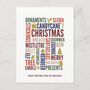 Carte de vœux de Noël avec des mots
