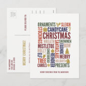 Carte de vœux de Noël avec des mots sur le thème d (Devant / Derrière)