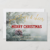 Carte de vœux de Noël avec écriture à paillettes d (Devant)